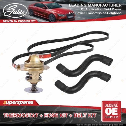 Gates Thermostat + Radiator Hose + Drive Belt Kit for Honda Civic MB1 1.6L 83KW