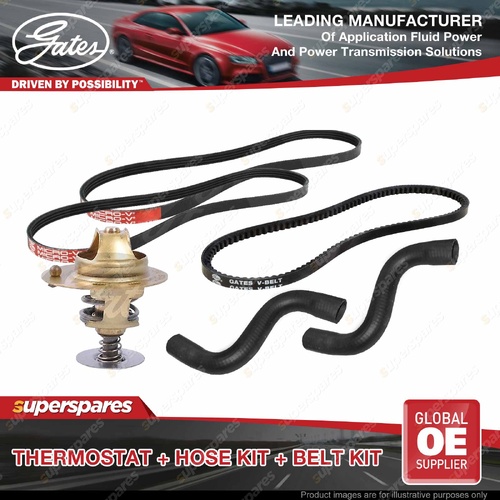 Gates Thermostat + Radiator Hose + Drive Belt Kit for Honda Civic ED1 ED5 1.3L