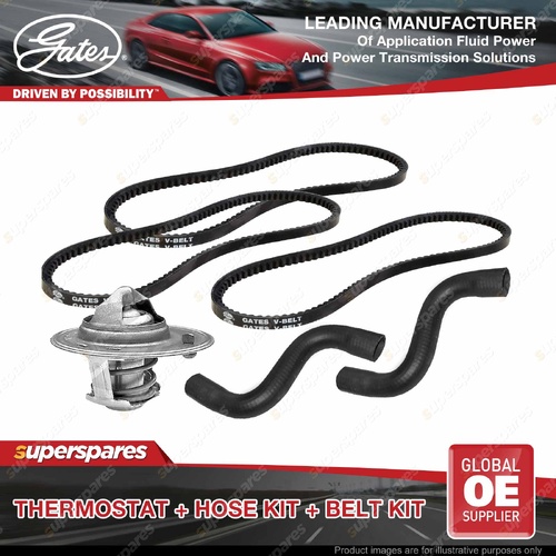 Gates Thermostat + Radiator Hose + Drive Belt Kit for Mitsubishi L300 2.0L P03W