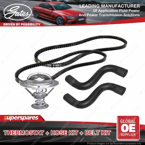 Gates Thermostat Radiator Hose Belt Kit for Toyota Landcruiser HDJ80 HZJ80 90-01