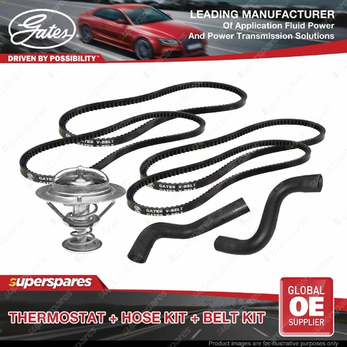 Gates Thermostat Radiator Hose Drive Belt for Nissan Navara D22 2.5L 98KW 01-08