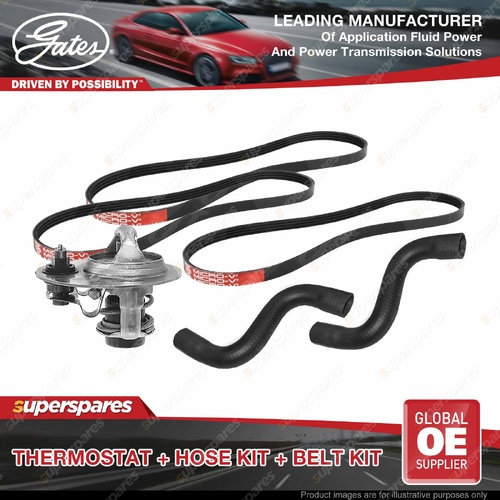 Gates Thermostat Radiator Hose Drive Belt Kit for Mazda 626 GD1 GVG 2.2L Manual