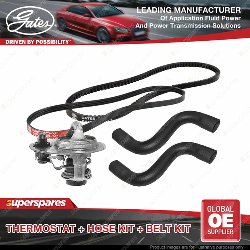 Gates Thermostat Radiator Hose Belt Kit for Mazda 323F BG1 1.8L 76KW 88 Deg