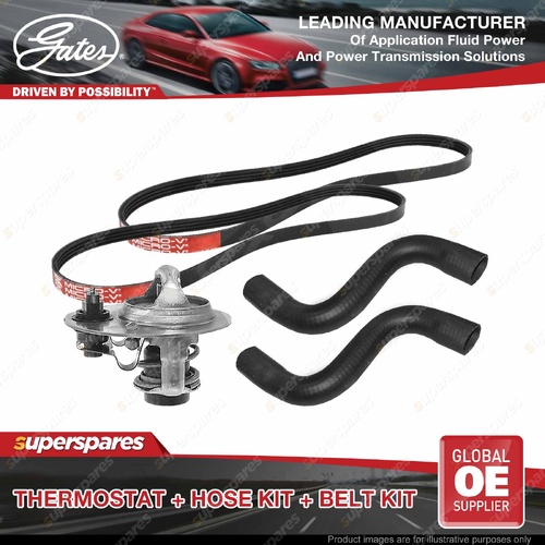 Gates Thermostat + Radiator Hose Belt Kit for Mazda 323 BA1 1.8L 94-95 with A/C