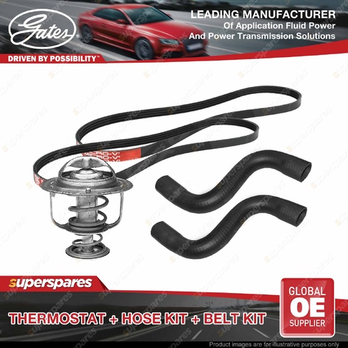 Gates Thermostat + Radiator Hose Drive Belt Kit for Mitsubishi Lancer 1.6L CK4A