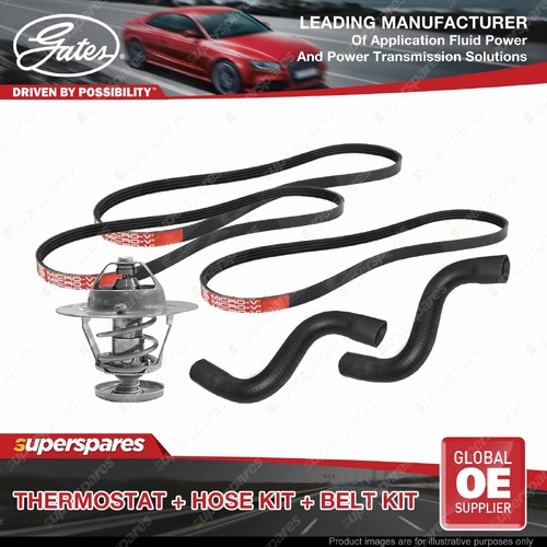 Gates Thermostat Radiator Hose Belt Kit for Toyota Hilux Surf RZN185 2.7L 112KW