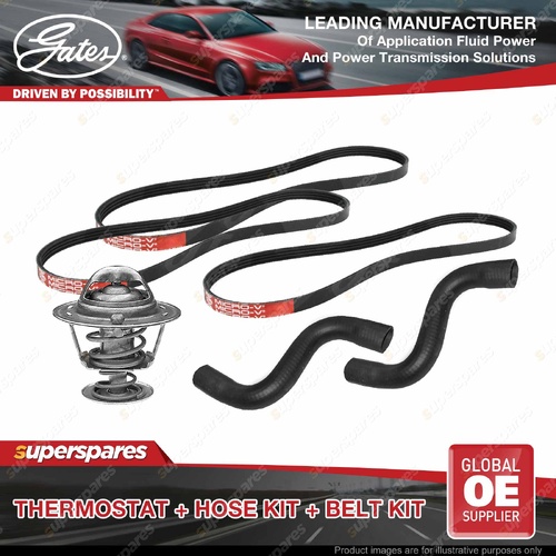 Gates Thermostat + Radiator Hose Drive Belt Kit for Nissan Sentra B13 1.6L 82KW