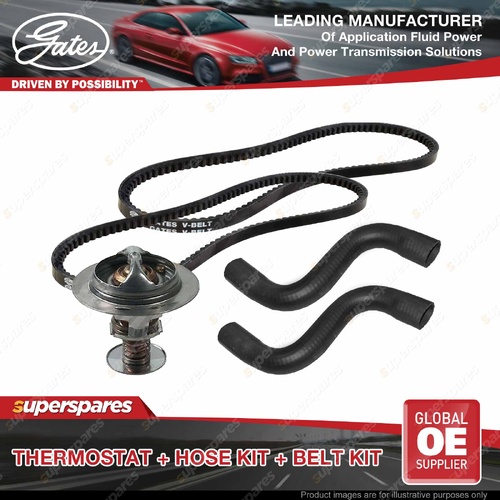 Gates Thermostat Radiator Hose Drive Belt Kit for Toyota Hilux Surf KZN130 3.0L