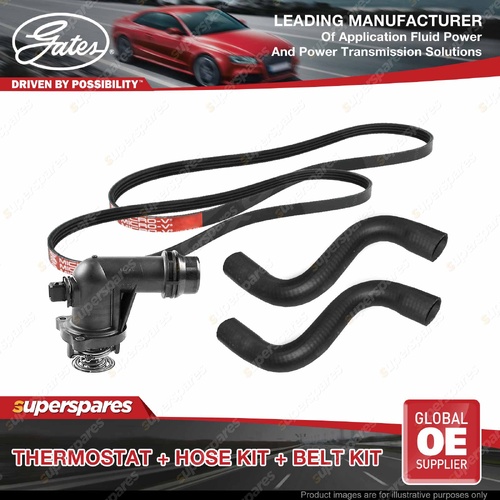 Gates Thermostat + Radiator Hose + Drive Belt Kit for BMW 318i E46 1.9L 97-01