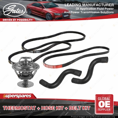 Gates Thermostat + Radiator Hose Drive Belt Kit for Toyota Hilux YN65 2.0L 83-89