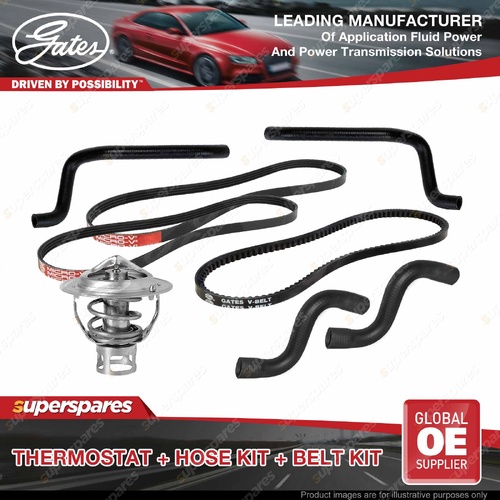 Gates Thermostat Radiator Heater Hose Drive Belt Kit for Holden HDT Commodore VL