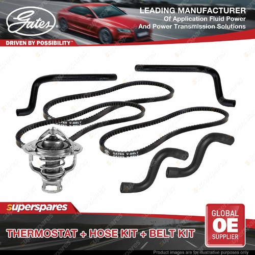 Gates Thermostat Radiator Heater Hose Drive Belt Kit for Nissan Patrol Y60 TB42S