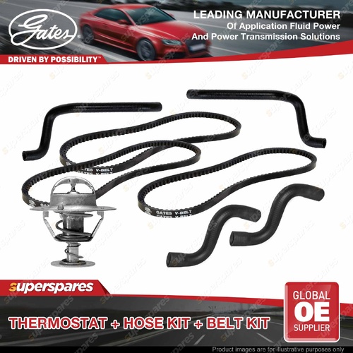Gates Thermostat Radiator Heater Hose Drive Belt Kit for Nissan Patrol Y61 114KW