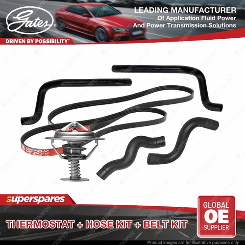 Gates Thermostat Radiator Heater Hose Drive Belt Kit for Nissan Navara D40 10-On