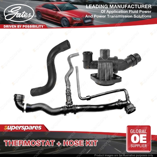 Gates Thermostat + Radiator Hose Kit for Audi A3 Quattro 8PA 2.0L 147KW Auto