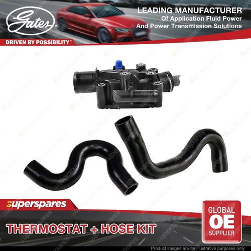 Gates Thermostat + Radiator Hose Kit for Peugeot 307 NFU N6A 1.6L 80KW Manual