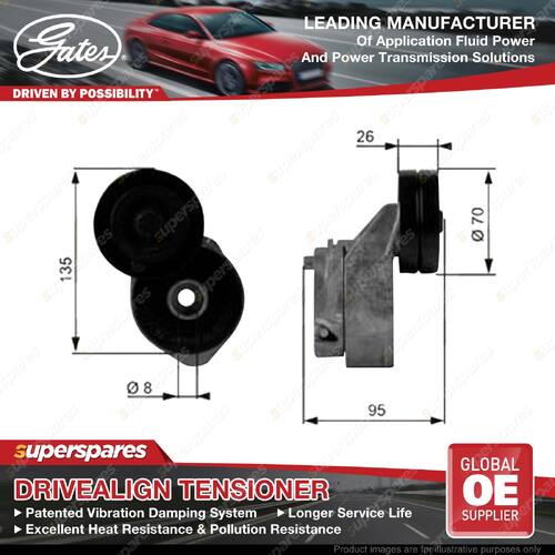 Gates DriveAlign Alternator Belt Tensioner for Land Rover Freelander L314 72KW