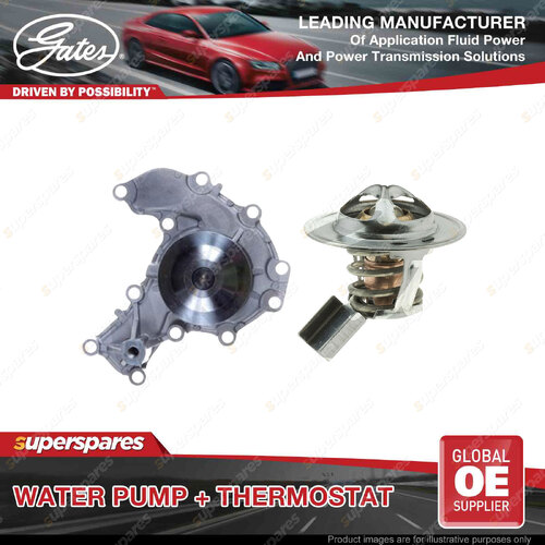 Gates Water Pump + Thermostat Kit for Isuzu Trooper UBS26D 3.5L 158kW 1998-2004