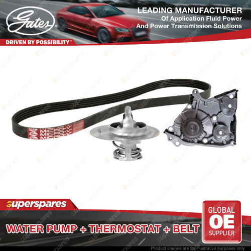 Gates Water Pump Thermostat Belt Kit for Ford Econovan JH 2.0L 63kW 2000-2003