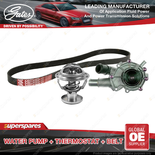 Gates Water Pump + Thermostat + Belt Kit for Ford Escape ZC 3.0L 152kW 2006-2008