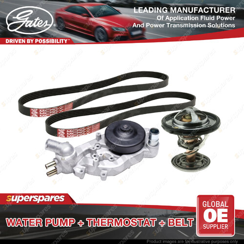 Gates Water Pump + Thermostat + Belt Kit for Holden Commodore VF Calais Caprice