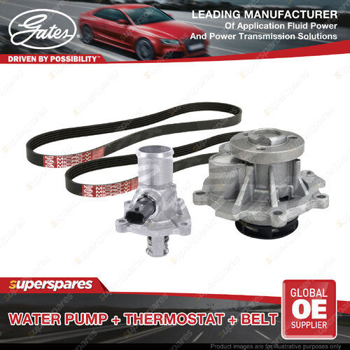Gates Water Pump + Thermostat + Belt Kit for Holden Trax TJ 1.8L 103kW 2013-2019