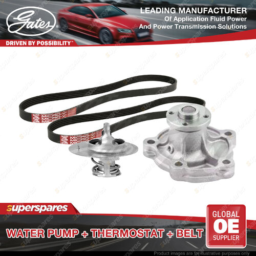 Gates Water Pump + Thermostat + Belt Kit for Holden Cruze YG 1.5L 73kW 2002-2006