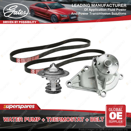 Gates Water Pump + Thermostat + Belt Kit for Hyundai Excel X3 Getz TB 1.5L 1.6L
