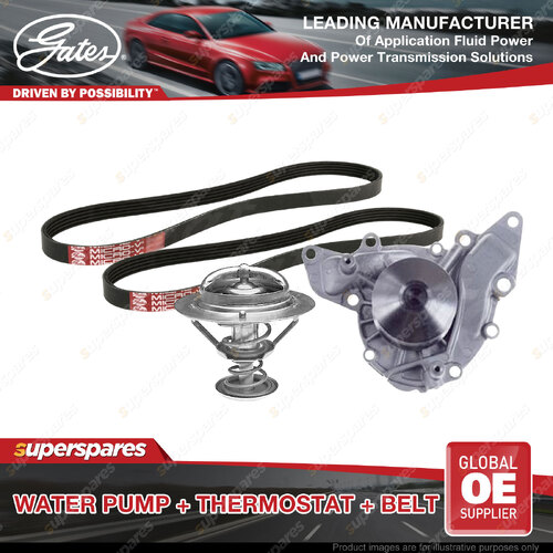 Gates Water Pump + Thermostat + Belt Kit for Mitsubishi Magna TE TF TH TJ 3.0L