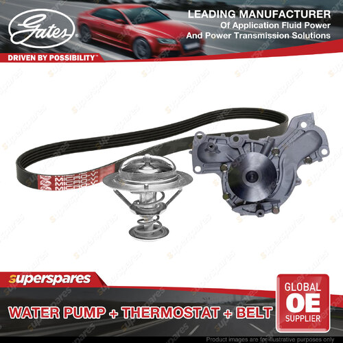 Gates Water Pump Thermostat Belt Kit for Mitsubishi Pajero NS 3.8L 184kW 06-08