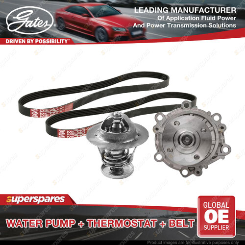 Gates Water Pump Thermostat Belt Kit for Toyota Hiace LH 172 174 3.0L 65kW 98-04