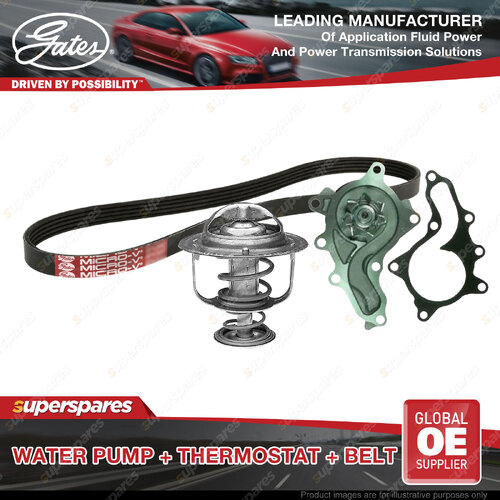 Gates Water Pump Thermostat Belt Kit for Toyota Vellfire AGH35W 2.5L 134kW 15-On