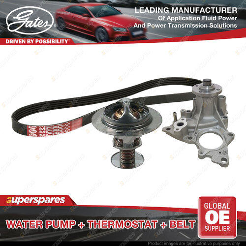 Gates Water Pump + Thermostat + Belt Kit for Toyota Fortuner GUN156 GUN166 2.8L