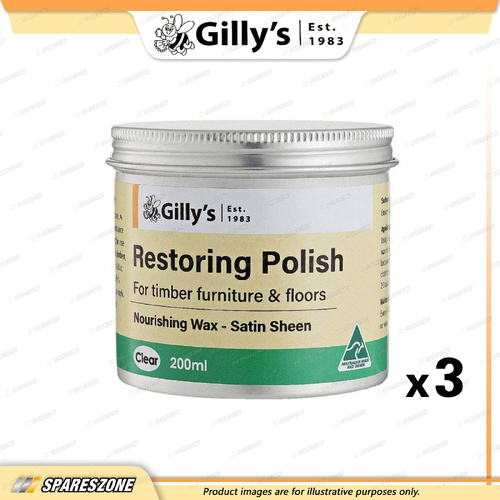 3 x Gilly's Restoring Polish Clear 200ML - Conceal Scratches and Blemishes