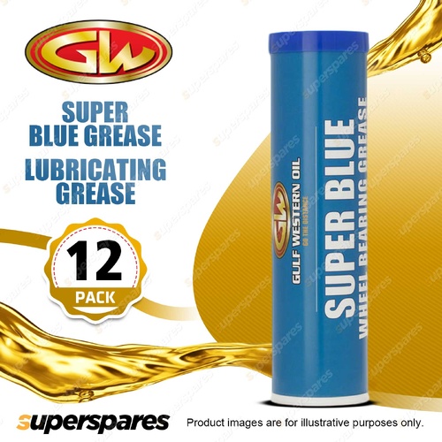 12 x Gulf Western Super Blue Grease High Perfomance Lithium Complex Grease 450g