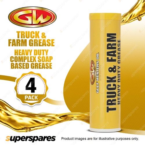 4 x Gulf Western Truck & Farm Grease Heavy Duty Complex Soap Based Grease 450g