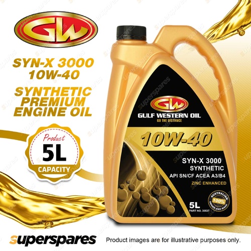 1 x Gulf Western SYN-X 3000 10W-40 API SN/CF ACEA A3/B4 Premium Engine Oil 5L