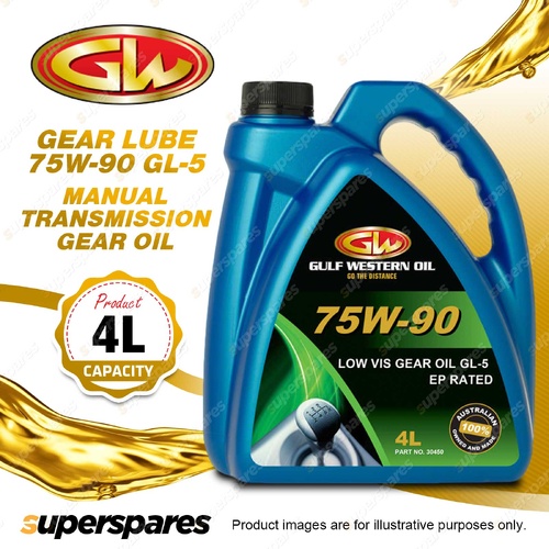 1 x Gulf Western Low Viscosity 75W-90 GL-4/5 Manual Transmission Gear Oil 4L