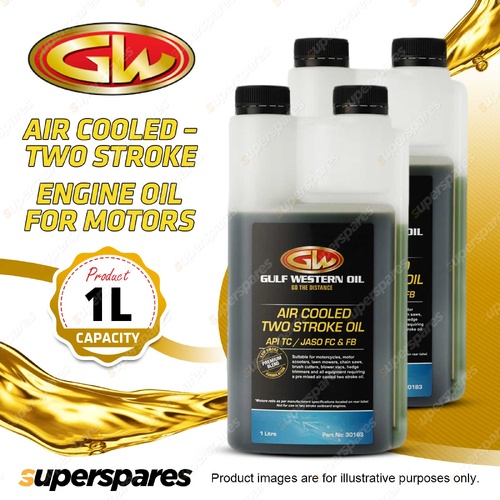 2 x Gulf Western Air Cooled Engine Oil Suitable For Two Stroke 1L