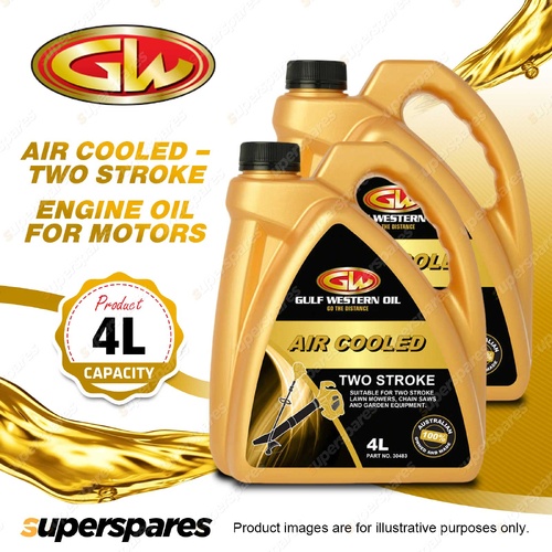2 x Gulf Western Air Cooled Engine Oil Suitable For Two Stroke 4L