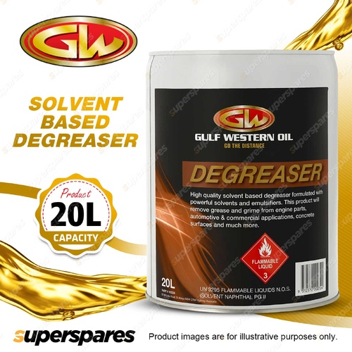1 x Gulf Western Solvent Based Degreaser Water Soluble Degreaser 20L