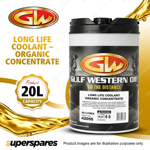 1 x Gulf Western Long Life Coolant Organic Anti-Boil&Freeze Concentrate Red 20L