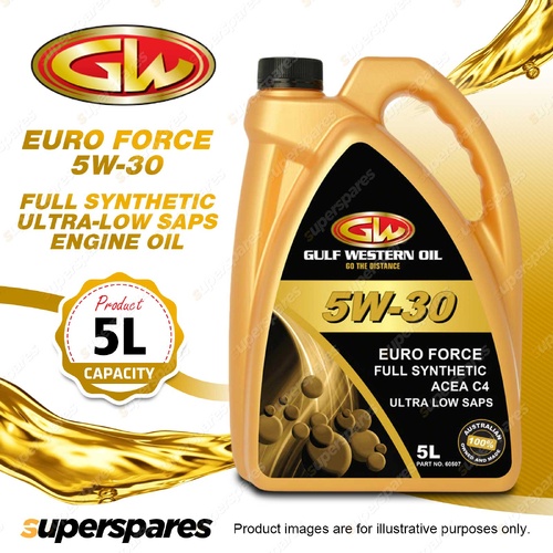 1 x Gulf Western Euro Force 5W-30 Full Synthetic Ultra-Low Saps Engine Oil 5L