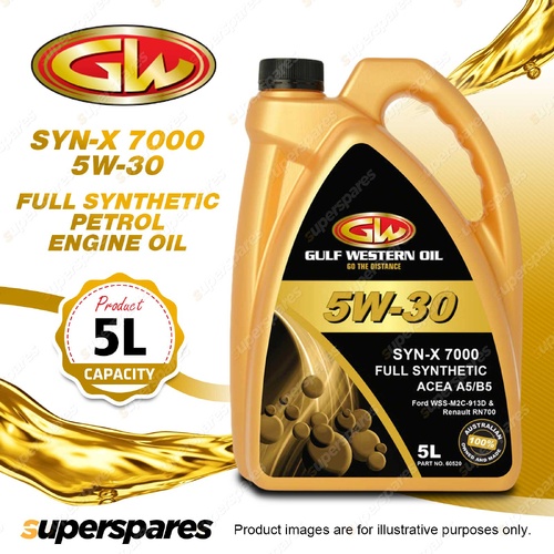 1 x Gulf Western SYN-X 7000 5W-30 ACEA A5/B5 Full Synthetic Petrol Engine Oil 5L