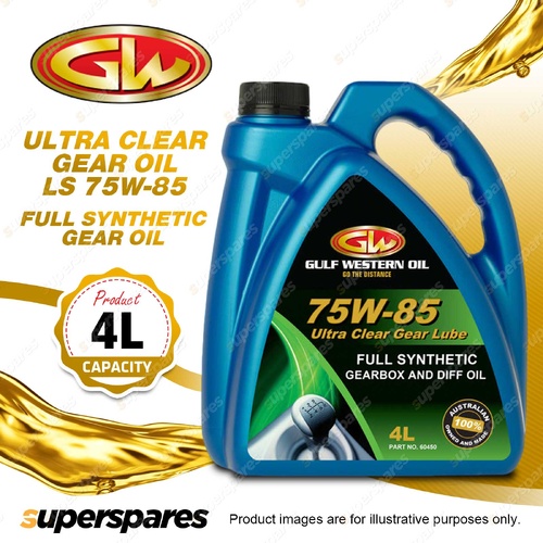 1 x Gulf Western Ultra Clear Gear Oil LS 75W-85 Full Synthetic Gear Oil 4L