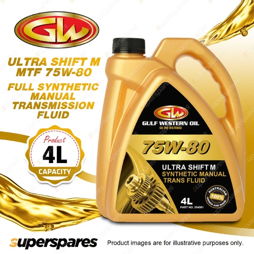 1 x Gulf Western Ultra Shift 75W-80 Full Synthetic Manual Transmission Fluid 4L