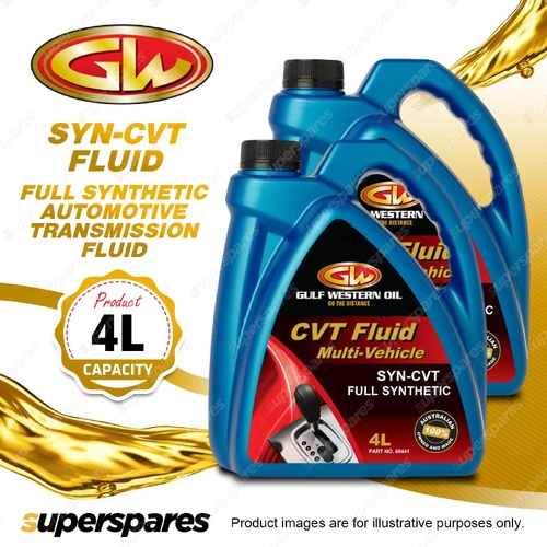 2 x Gulf Western SYN-CVT Full Synthetic Automotive Transmission Fluid 4L
