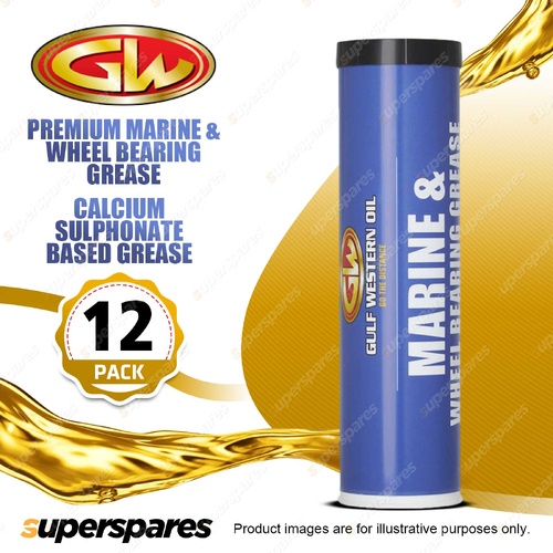 12 x Gulf Western Marine & Wheel Bearing Grease Calcium Sulphonate Based 450g