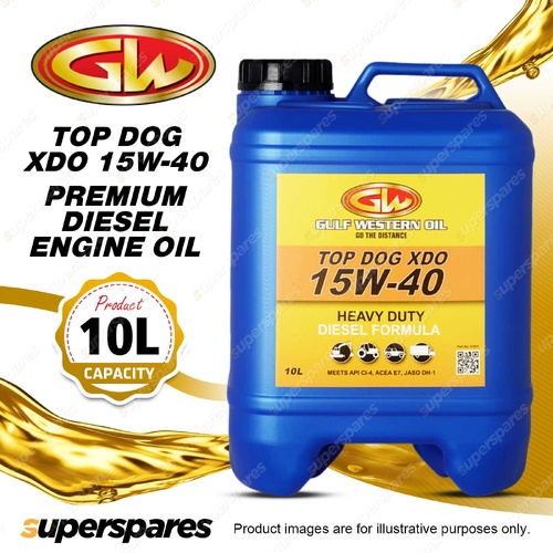 1 x Gulf Western Top Dog XDO 15W-40 CI-4/SL Premium Diesel Engine Oil 10L