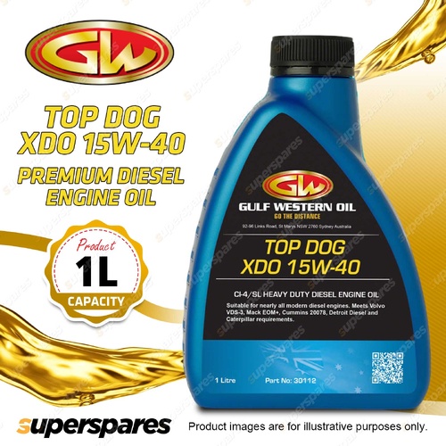 1 x Gulf Western Top Dog XDO 15W-40 CI-4/SL Premium Diesel Engine Oil 1L